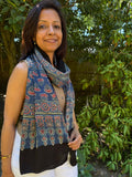 Modal Silk Ajrakh Stole - Blue