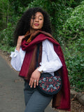 Burgundy Fine Wool Stole with Zari
