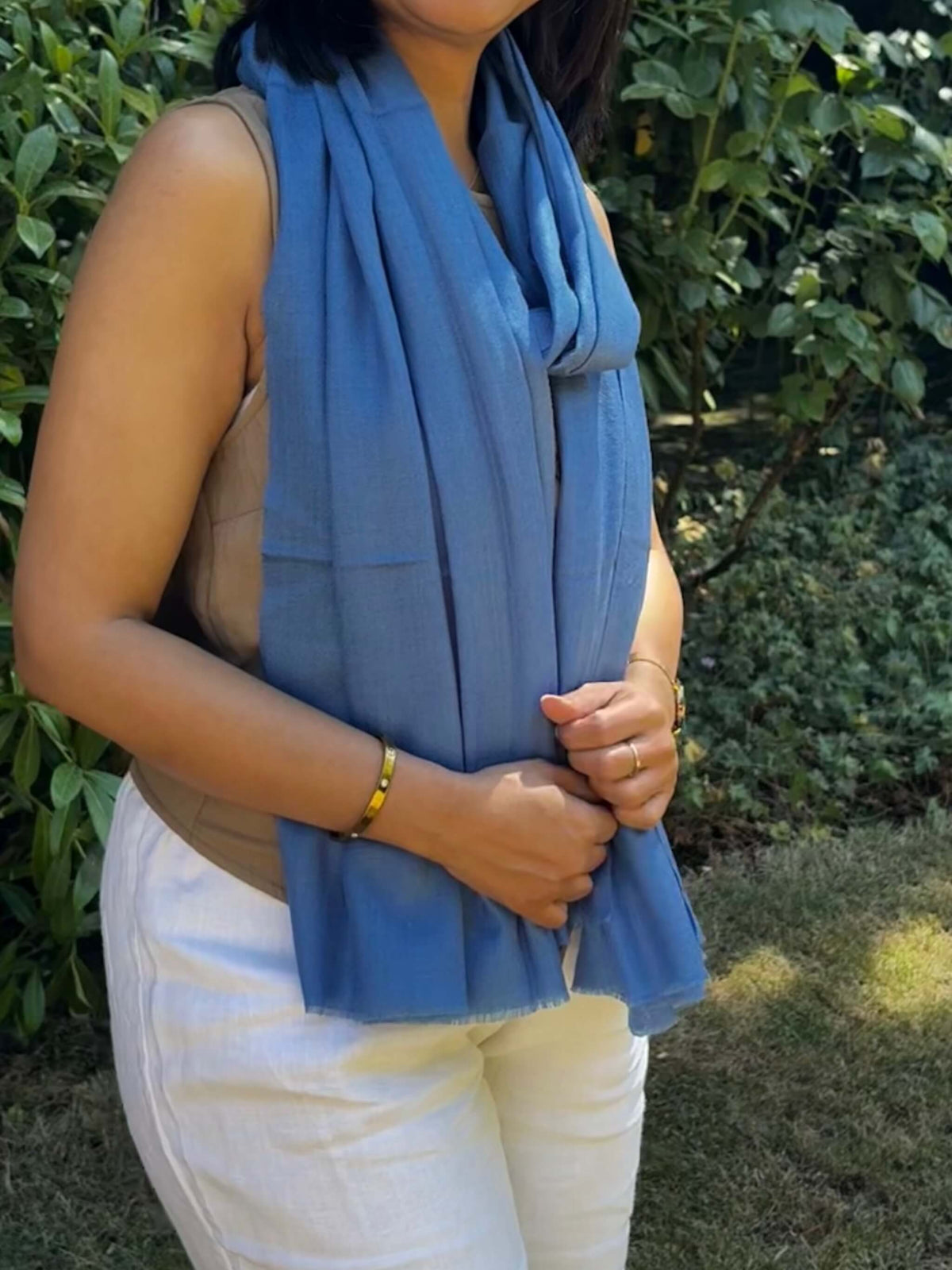 Blue Merino Wool Stole