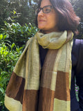 Olive Green Fine Wool Stole with Zari Border