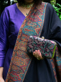Black Kani Pattern Clutch Bag