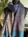 Men's Pure Pashmina Scarf – Sea Blue and Navy
