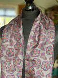 Grey Paisley Wool silk muffler