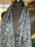 Navy and Blue Paisley Wool silk muffler