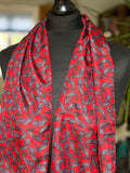 Red Paisley Wool silk muffler