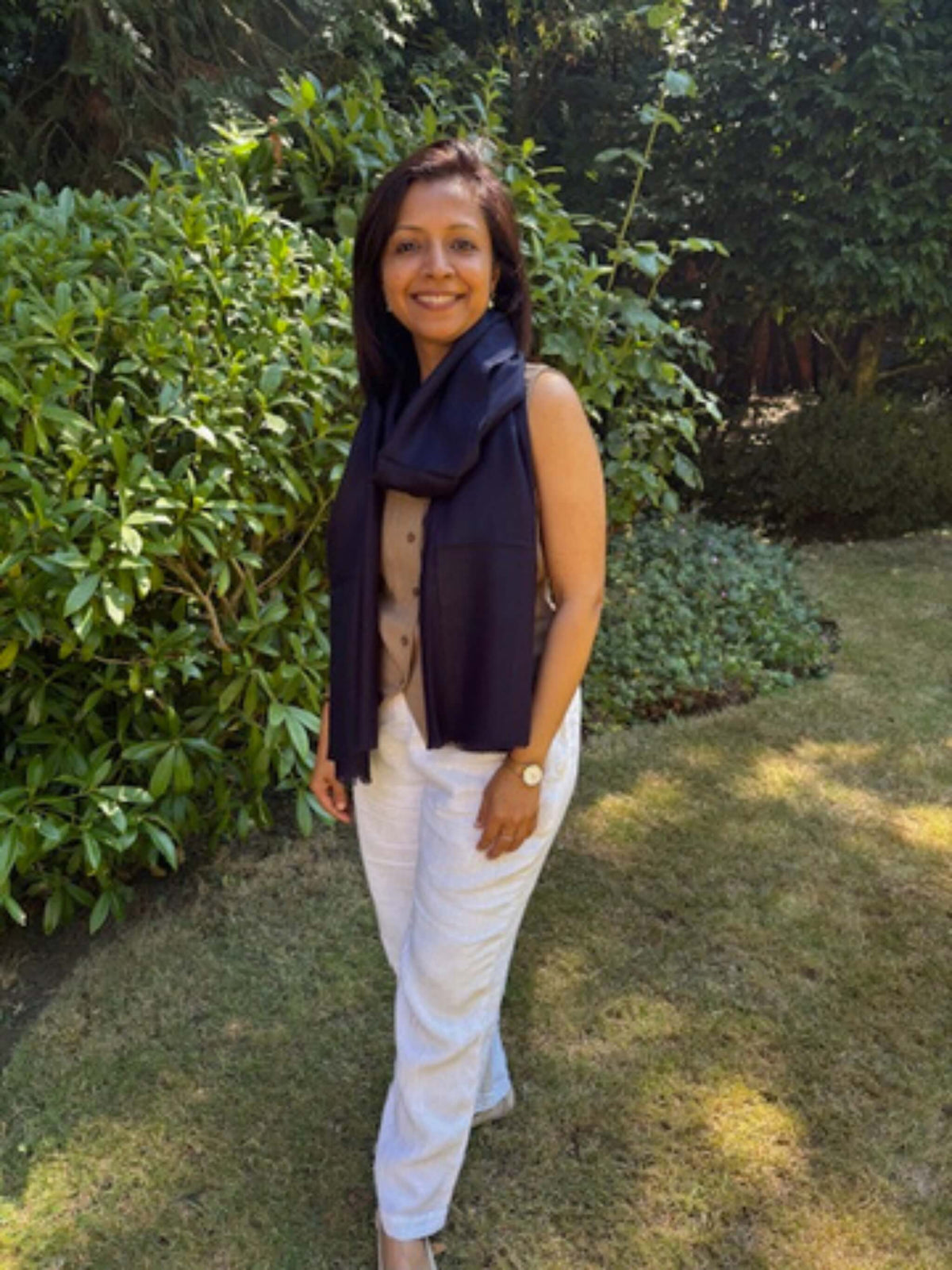 Navy blue Merino Wool Stole