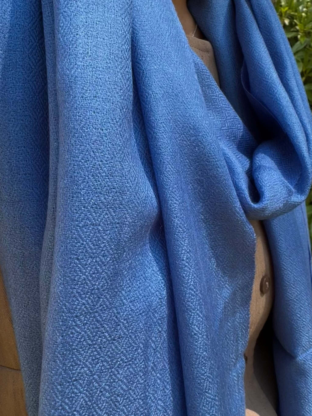 Blue Merino Wool Stole