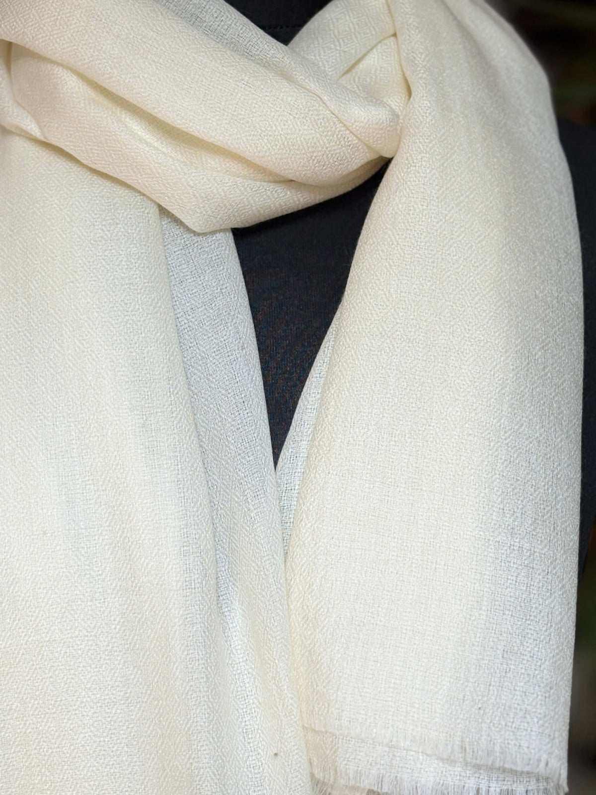 Cream Merino Wool Stole