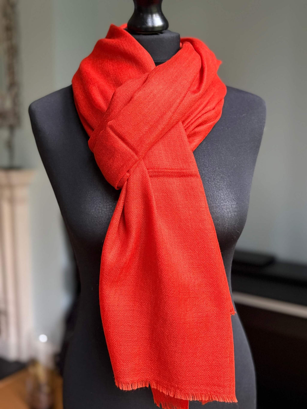 Orange Merino Wool Stole