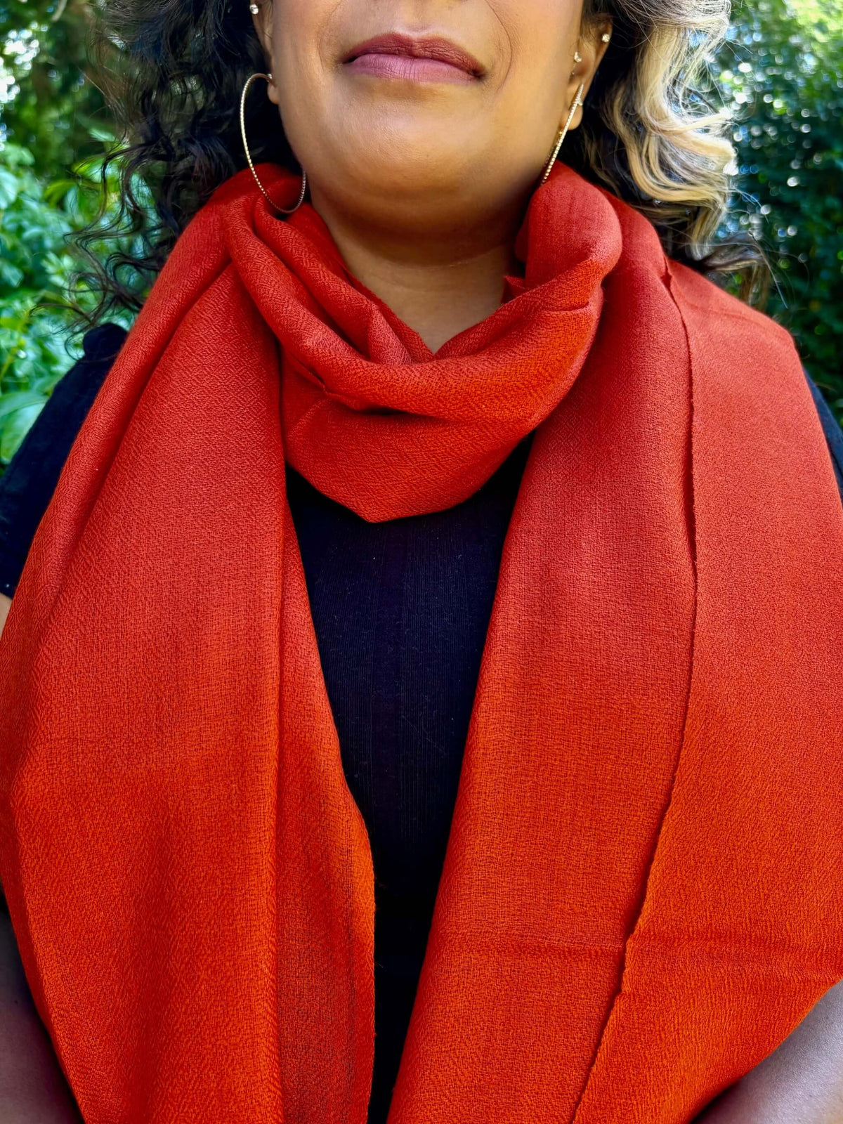 Orange Merino Wool Stole