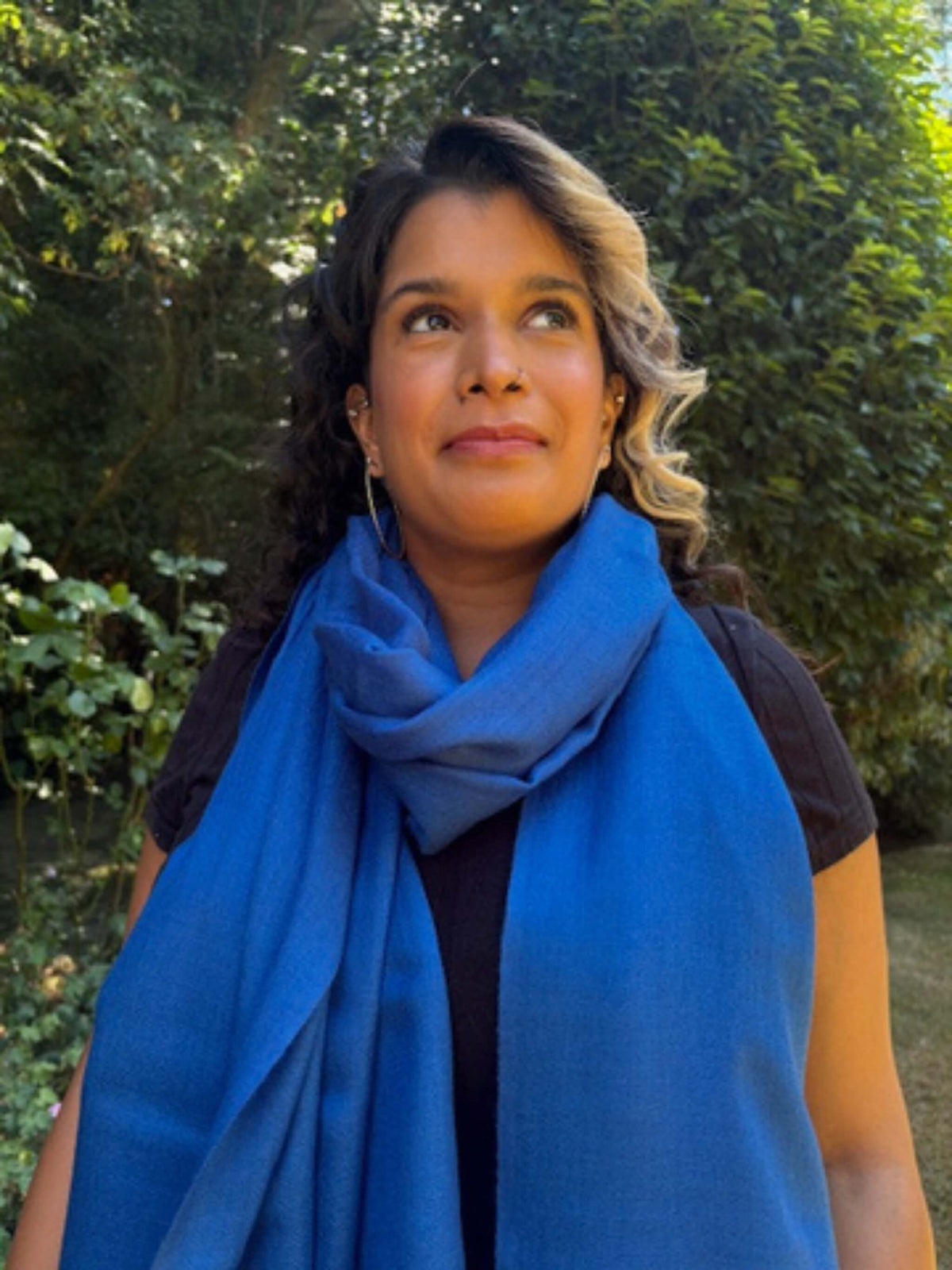 Royal blue Merino Wool Stole