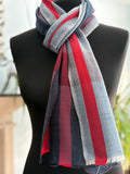 Men's Pure Pashmina Scarf – Red and Blue