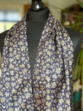 Navy and Beige Paisley Wool silk muffler