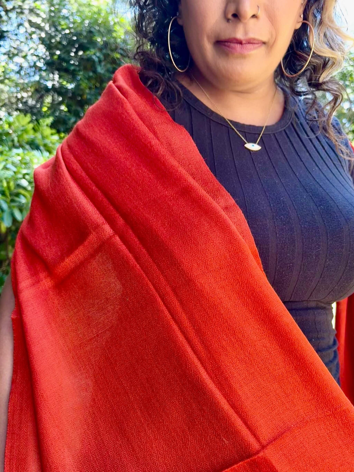 Orange Merino Wool Stole